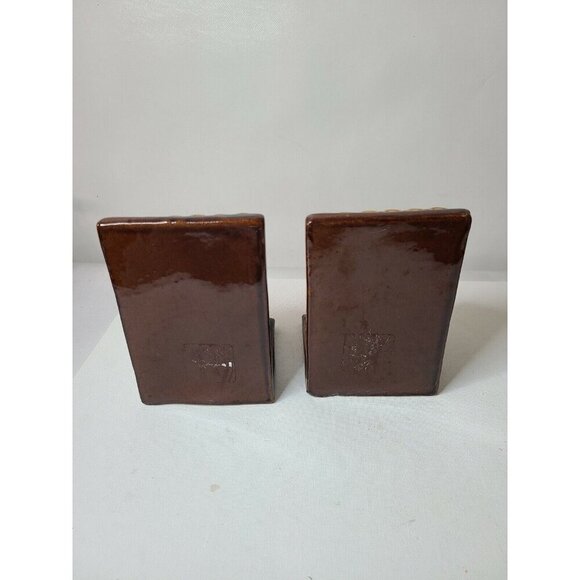 Vintage Owl Mama and Baby Brown Ceramic Glossy Bookends Set of Two - Picture 6 of 9